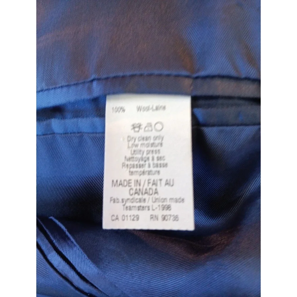 Calvin Kleins 90s Wool Pin Striped Blue Blazer Three Button Professional  Mens‎